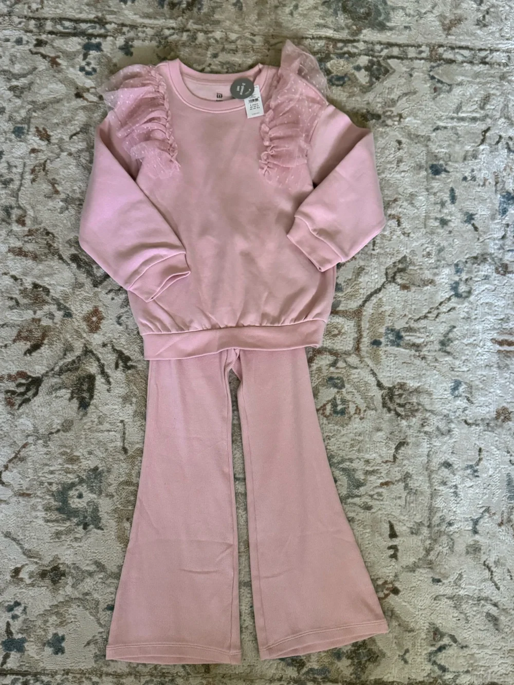 Toddler Tulle Sweatshirt & Rib Flare Leggings Set